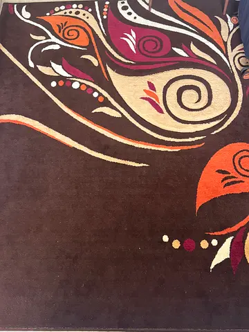 Brown floral modern area rug - good condition