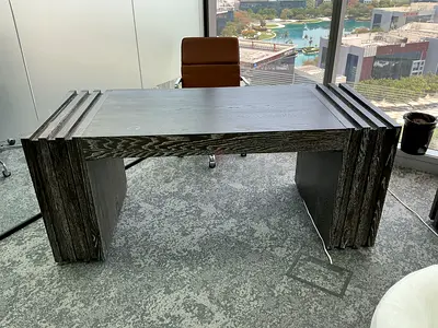 Executive Office Desk - Dark chocolate wenge ivory ceruse finish