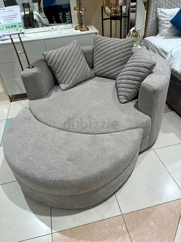 CHAISELONGUE+PUFF CHESLON CURVED SOFA COUCH BED
