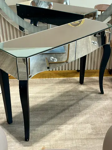 4 Mirrored Console Table with Black Legs - Good Condition 850dhs each