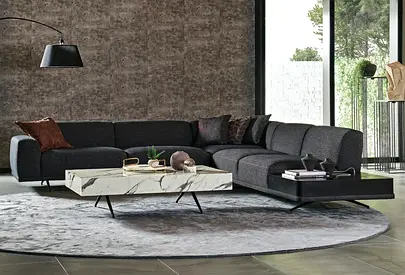 Enza Home Giorno Corner Sofa with Coffee Table | USB Charging | Brand New Dubai
