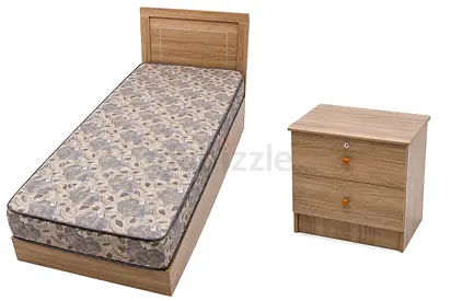 Stylish Wooden Single Bed | Mattress Included