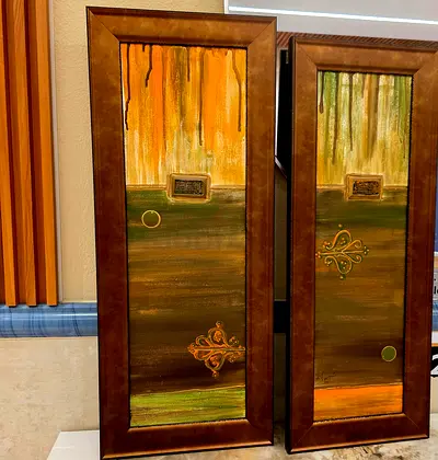 Pair of Framed Original Knife Painting on Canvas Worth AED 1,900 Going for Just AED. 600 Only!