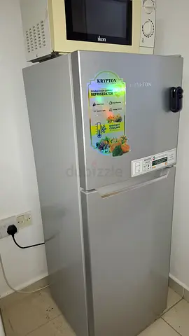 Krypton tall double-door refrigerator - good clean and working perfect free microwave oven