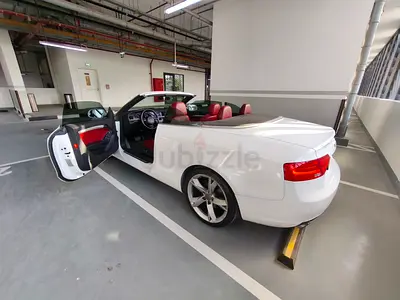 Genuine Audi A5 Convertible, TFSI 35 TURBO Charged, luxury soft rooftop, Red- White- rare model