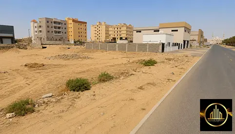Industrial land for sale in Taljiraf Industrial Area 2, Ajman – prime location, third plot off Jeddah Street