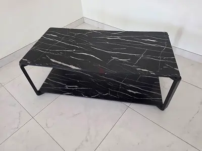 Modern Black Marble Effect Coffee Table – Like New