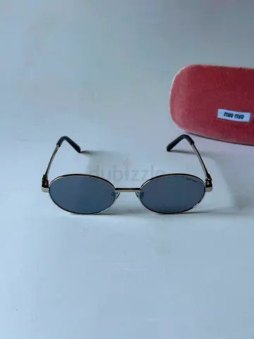 Miu Miu Oval Metal Frame Sunglasses with Case