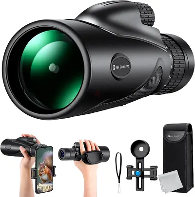 KF CONCEPT 8-32X50 Zoom Monocular with Cell Phone Holder, Monocular