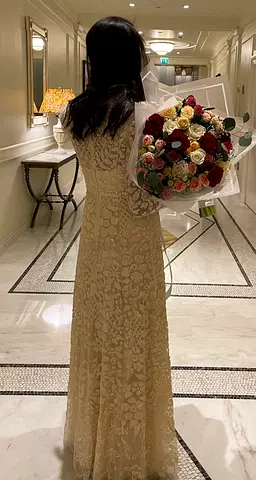 Needle  Thread Ivory Sequin Embellished Maxi Dress