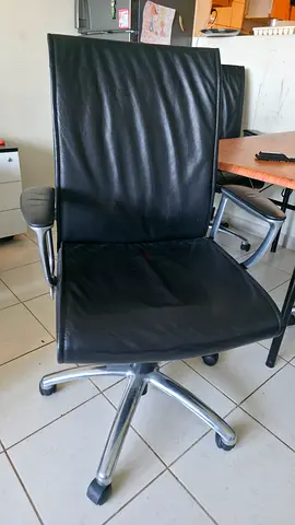Black Ergonomic High-Back Executive Office Chair - Comfortable Leather