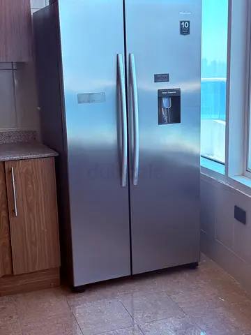 Stainless Steel Side-by-Side Refrigerator - Good Condition