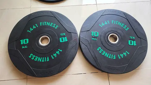 1441 Fitness Black Rubber Bumper Plates - 10KG pair