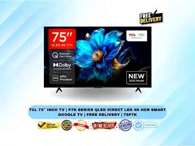TCL 75″ Inch TV | P7K Series QLED Direct LED 4K HDR Smart Google TV | Free Delivery | 75P7K