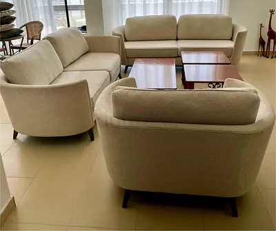 Sofa with center  side tables