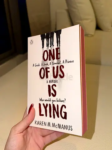 One of us is lying by KAREN M. MCMANUS - red edges