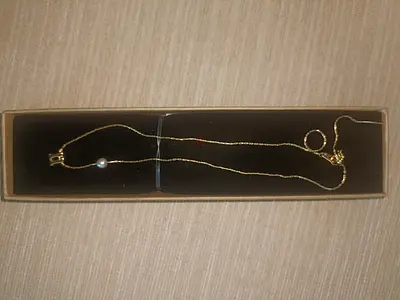 Delicate chain necklace with single pearl pendant and the Letter N  Y as an addition