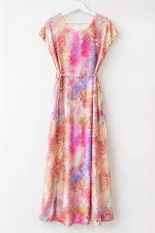 Seden Multicolor Maxi Dress Size M - Light Flowing Fabric