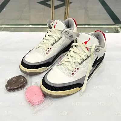White/Black Air Jordan 3 Retro Sneakers - Size Needed