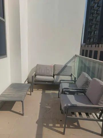 Outdoor balcony sofa set - 3-piece with cushions - furniture durable under sun