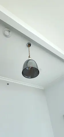 Single pendant ceiling light with smoked glass shade