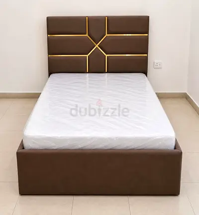Single Bed with Padded Headboard and Storage Base - Brown