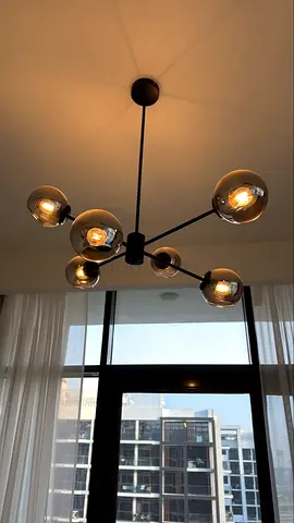 Modern 6-Light Glass Globe Chandelier