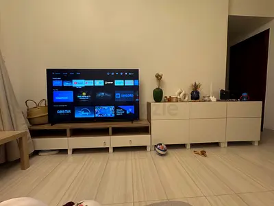 Modern Low White Sideboard / TV Console set