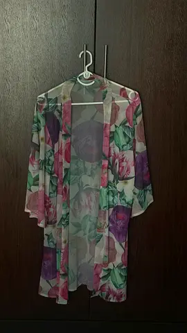 Lightweight floral kimono cover-up / sheer cardigan - one size