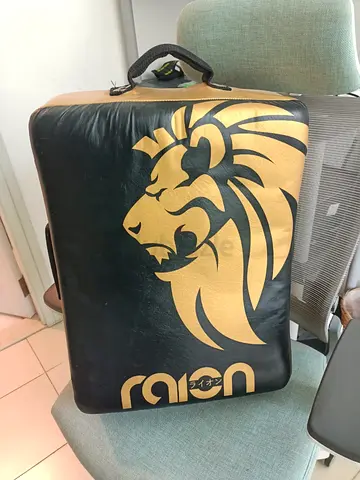 Raiion Large Lion Kick Pad / Muay Thai Shield - Good Condition, gloves and pads