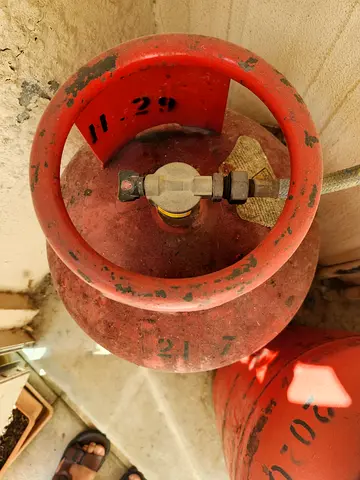Red LPG Gas Cylinder - Used, Good Condition