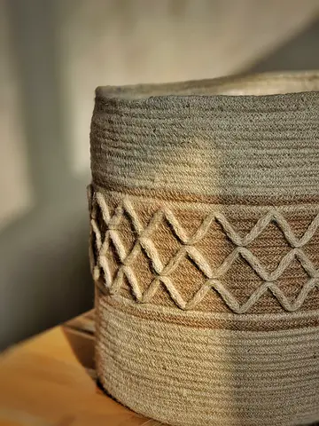 Handwoven Natural Jute Storage/Planter Basket