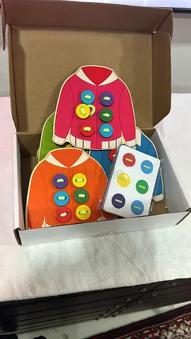 Wooden Button Matching button lacing Toy - Educational Fine Motor Set age 2yrs to 8yrs