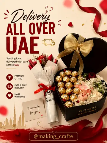 Heart-shaped Gift Box with Ferrero Rocher, Flowers  Bouquet - Brand New