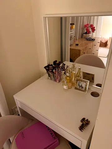 White Dressing Table with Mirror - Good Condition