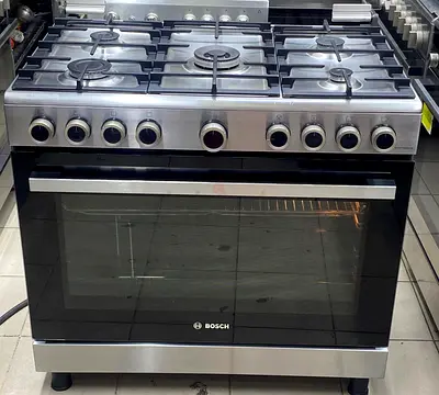 Bosch 90cm Stainless Steel Gas Range Cooker with Oven - Good Condition