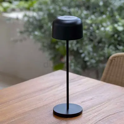 (FARO- BARCELONA)Minimal Black Table Lamp — Portable Rechargeable LED Lamp
