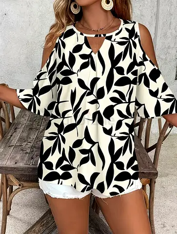 Black and white blouse