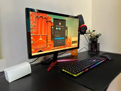24-inch LED Monitor with Gaming Case, RGB Mechanical Keyboard and Headset - Full Setup