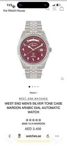 West End Watch Maroon Dial