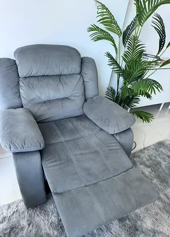 Comfortable Grey Recliner Armchair - Good Condition