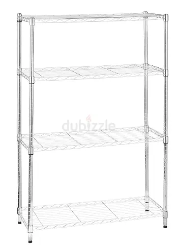Chrome 4-Tier Metal Wire Storage Shelf - Heavy Duty, Adjustable