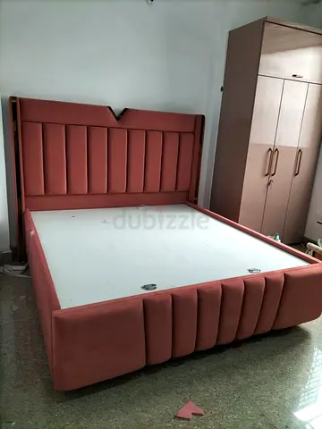 Upholstered Double Bed Frame with Headboard