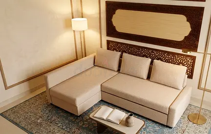 L-Shape Sofa Bed Spacious Storage | Comfortable Size: 230 × 160 cm