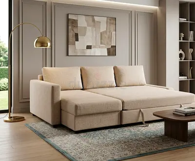 Corner Sofa Bed Hydraulic Lift | Modern Design Size: 230 × 160 cm