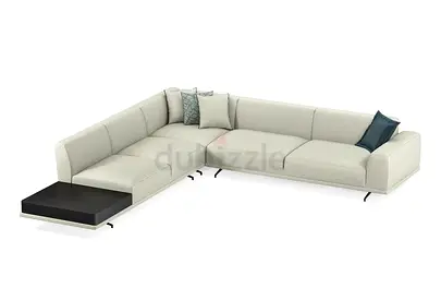 Enza Home Giorno L-Shape Corner Sofa with Coffee Table | USB Port | Brand New Dubai