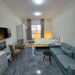 Luxury second occupied studio with open kitchen and open view✨ Ajman Al Rashidiya 2. For monthly r