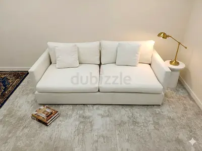 Authentic crate and barrel cream off white color 3 seater sofa