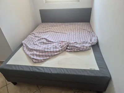 Double bed frame with mattress - good condition