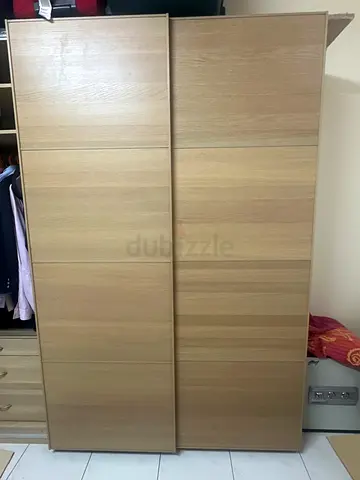 1 IKEA Large Wooden Built-in Wardrobe - Great Condition (Original Price AED 3000) - 144 CMs Length